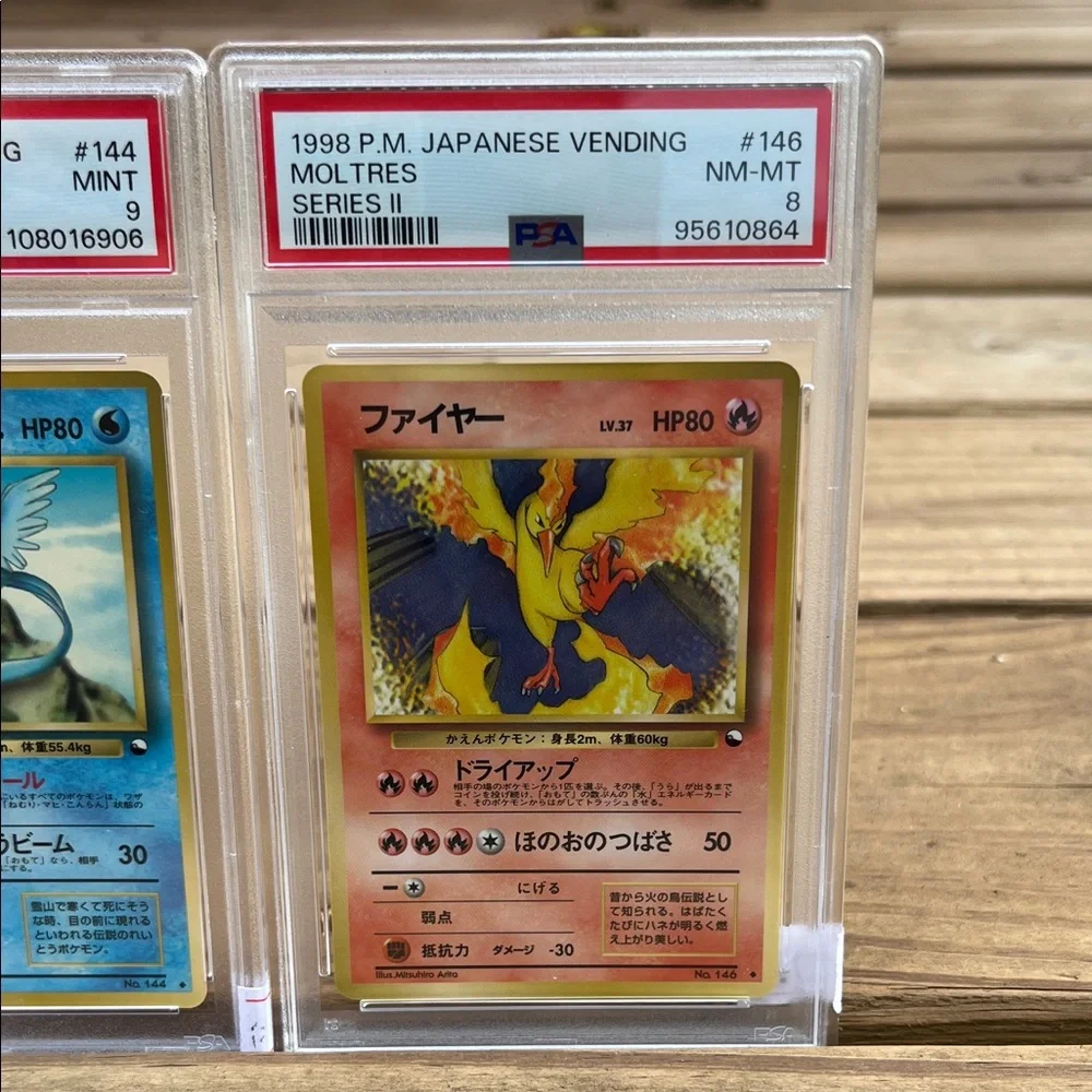 Japanese Vending Series 2 1998 Pokémon Zapdos,Articuno and Moltres! PSA graded!